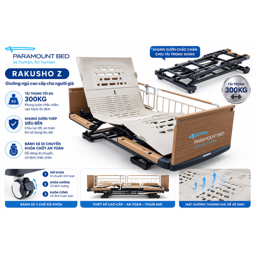 Giường bệnh ICU nhập khẩu cao cấp Paramount Bed Rakusho Z